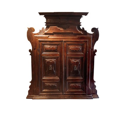 Wall Portal in Solid Chestnut with Carved and Shaped Counters-ZFY-1318844