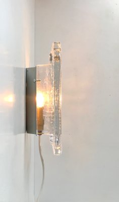 Wall Sconce in Ice Glass from Orrefors, 1970s-LCR-925986