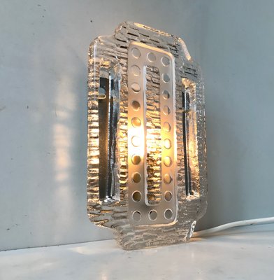 Wall Sconce in Ice Glass from Orrefors, 1970s-LCR-925986