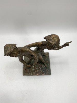 Walli Gebhard Linke, Fairytale Sculpture with Two Boys, 1950, Bronze-CZ-1754354