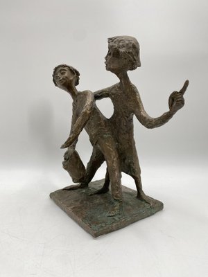 Walli Gebhard Linke, Fairytale Sculpture with Two Boys, 1950, Bronze-CZ-1754354