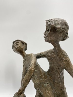 Walli Gebhard Linke, Fairytale Sculpture with Two Boys, 1950, Bronze-CZ-1754354