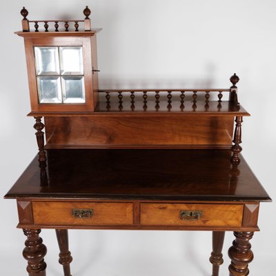 Walnut and Glass Dressing Table, 1880s-UY-999231