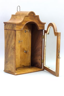 Walnut and Glass Wall Hanging Key Cabinet, 1890s-KEG-1772938