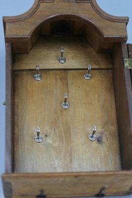 Walnut and Glass Wall Hanging Key Cabinet, 1890s-KEG-1772938