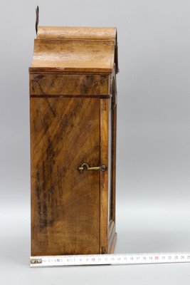 Walnut and Glass Wall Hanging Key Cabinet, 1890s-KEG-1772938