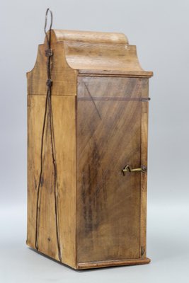 Walnut and Glass Wall Hanging Key Cabinet, 1890s-KEG-1772938