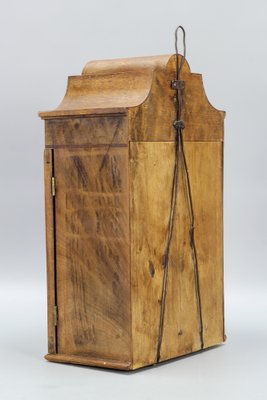 Walnut and Glass Wall Hanging Key Cabinet, 1890s-KEG-1772938