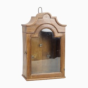 Walnut and Glass Wall Hanging Key Cabinet, 1890s-KEG-1772938