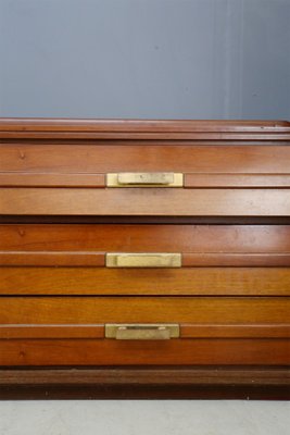 Walnut and Pink Mirror Chest of Drawers, 1950s-RCE-1402542