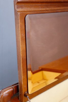 Walnut and Pink Mirror Chest of Drawers, 1950s-RCE-1402542