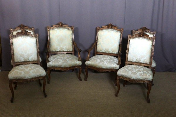 Walnut Armchairs, Set of 6-WSV-1189256