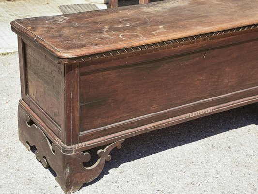 Walnut Bench Chest with Pierced Ciabatta Feet-RAQ-1389100