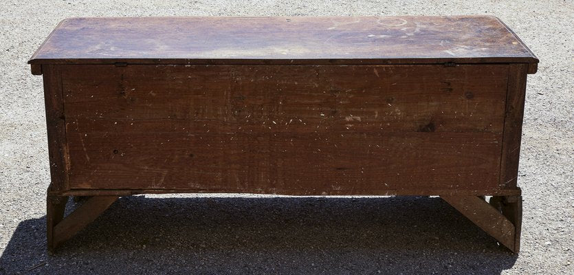 Walnut Bench Chest with Pierced Ciabatta Feet-RAQ-1389100