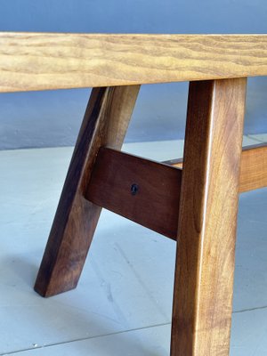 Walnut Bench, Italy, 1970s-YMJ-2042220