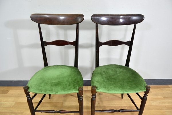 Walnut Campanino Dining Chairs by Giuseppe Gaetano Descalzi for Fratelli Levaggi, 1950s, Set of 4-QZZ-1132064