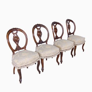 Walnut Chairs by Luigi Filippo, Italy, 1800s, Set of 4-XSG-1065500