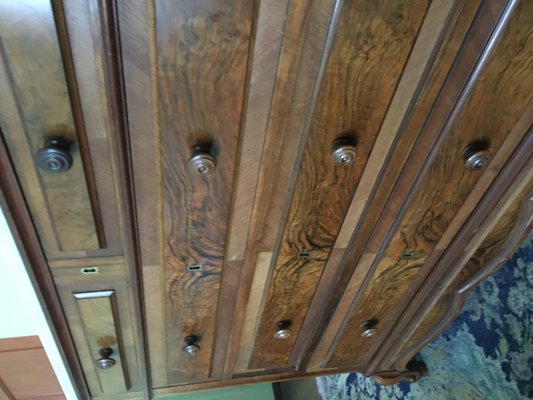 Walnut Chest of Drawers with White Marble Top, 1900s-WQQ-1029638