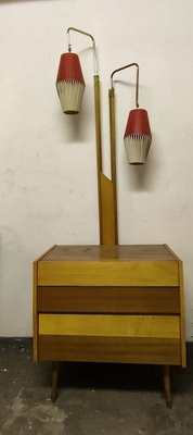 Walnut Cocktail Cabinet Light, 1950s-OXJ-902234