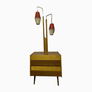 Walnut Cocktail Cabinet Light, 1950s-OXJ-902234