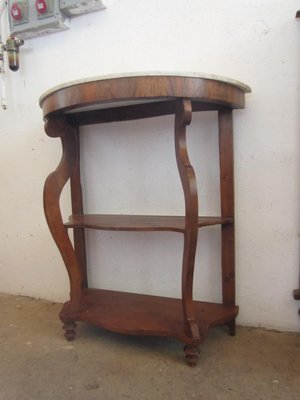 Walnut Console with Marble Top, 1980s-CDG-1383448