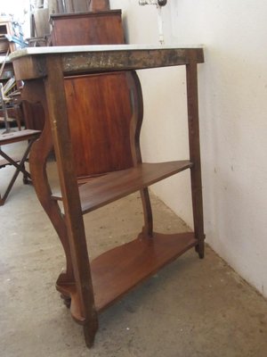 Walnut Console with Marble Top, 1980s-CDG-1383448