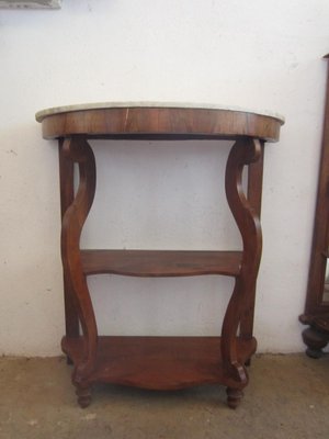 Walnut Console with Marble Top, 1980s-CDG-1383448