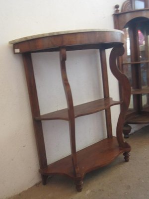 Walnut Console with Marble Top, 1980s-CDG-1383448