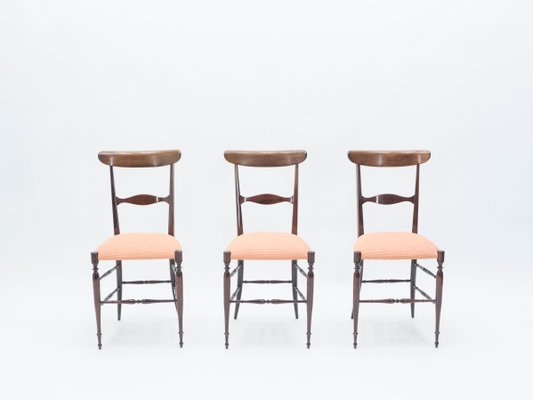 Walnut Dining Chairs by Fratelli Levaggi for Campanino Chiavari, 1950s, Set of 6-YJA-619839