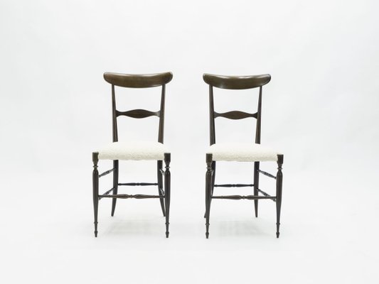 Walnut Dining Chairs by Fratelli Levaggi & Giuseppe Gaetano Descalzi for Campanino Chiavari, 1950s, Set of 6-YJA-696116