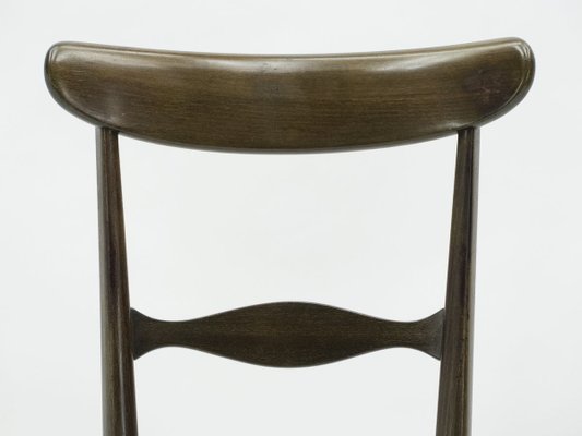 Walnut Dining Chairs by Fratelli Levaggi & Giuseppe Gaetano Descalzi for Campanino Chiavari, 1950s, Set of 6-YJA-696116