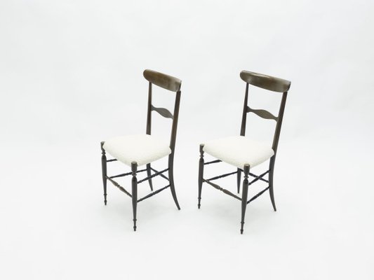 Walnut Dining Chairs by Fratelli Levaggi & Giuseppe Gaetano Descalzi for Campanino Chiavari, 1950s, Set of 6-YJA-696116