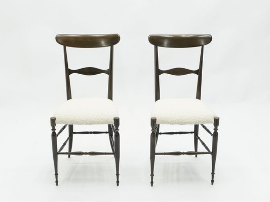 Walnut Dining Chairs by Fratelli Levaggi & Giuseppe Gaetano Descalzi for Campanino Chiavari, 1950s, Set of 6-YJA-696116