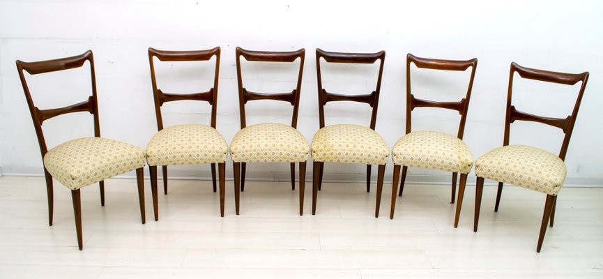 Walnut Dining Chairs by Guglielmo Ulrich, 1950s, Italy, Set of 6-FER-833601