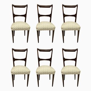 Walnut Dining Chairs by Guglielmo Ulrich, 1950s, Italy, Set of 6-FER-833601