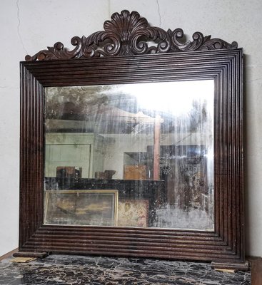 Walnut Framed Mirror, Italy, 1860-RAQ-1152953