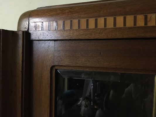 Walnut Inlaid Bookcase, 1900s-WQQ-1017407