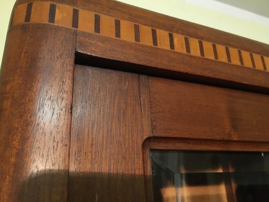 Walnut Inlaid Bookcase, 1900s-WQQ-1017407