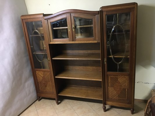 Walnut Inlaid Bookcase, 1900s-WQQ-1017407