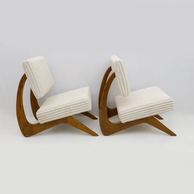 Walnut Lounge Chairs attributed to Adrian Pearsall for for Craft Associates, 1960, Set of 2-FER-1863225