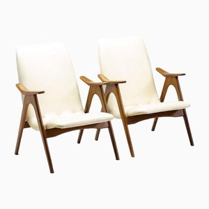 Walnut Lounge Chairs by Louis Van Teeffelen, Set of 2-WN-1342626