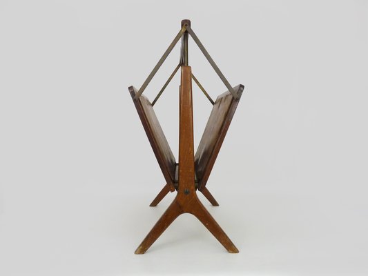 Walnut Magazine Rack from Ico Parisi, Italy, 1950s-MZP-1752485