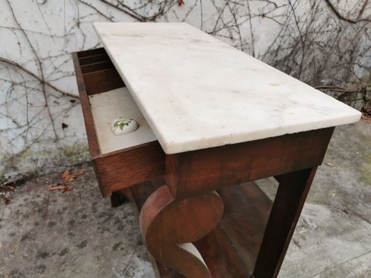 Walnut & Marble Console Table, 1800s-KNM-840610