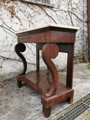 Walnut & Marble Console Table, 1800s-KNM-840610