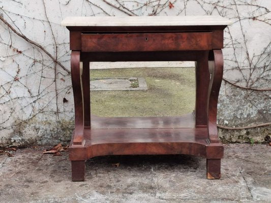 Walnut & Marble Console Table, 1800s-KNM-840610