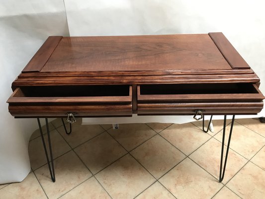 Walnut & Metal Desk-WQQ-1176719