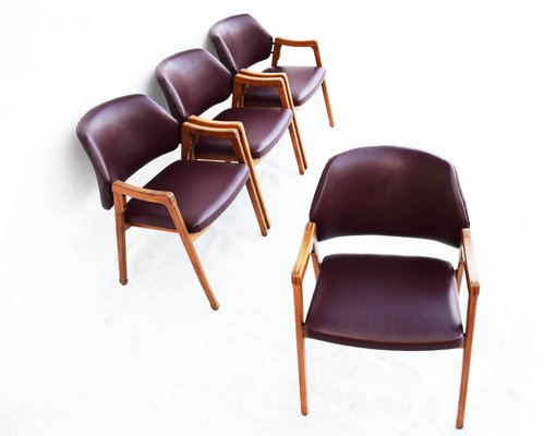 Walnut Model 814 Armchairs by Ico Luisa Parisi for Cassina, 1963, Italy, Set of 4-WF-868854