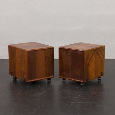 Walnut Nightstands by Fabio Lenci for Bernini, Italy, 1970s, Set of 2-UE-1899929