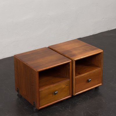 Walnut Nightstands by Fabio Lenci for Bernini, Italy, 1970s, Set of 2-UE-1899929