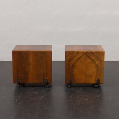 Walnut Nightstands by Fabio Lenci for Bernini, Italy, 1970s, Set of 2-UE-1899929